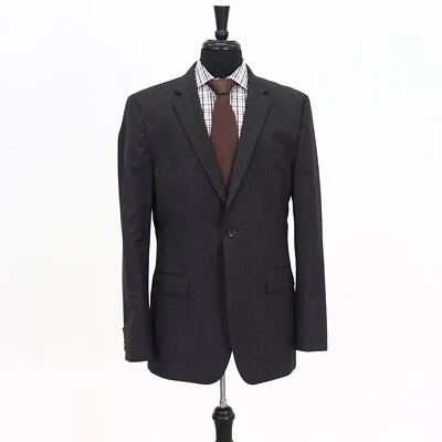 Abrigo Blazer Chaqueta Hugo Boss 42L Gris Deportivo Rayas Lana 2B Foto 1 de 4