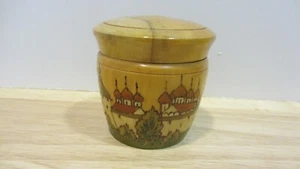 Sergiev Posad Zagorsk Soviet Trinket Box Wood Pyrography Village - Picture 1 of 9