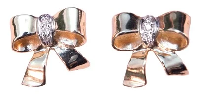 Bow Earrings-18K Gold & Diamonds-True Beauty is Within. Jewelry is Gift Wrapping - Image 1 of 4