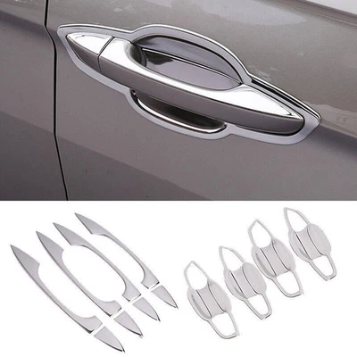 Door Bowl Cup Handle Cover Trim Fit For Volkswagen Tiguan 2017-2021 Silver Steel - Изображение 1 из 4