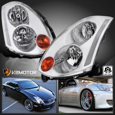 Clear Fits 2003-2005 Infiniti G35 2Dr Coupe Headlights Head Lamp Pair Left+Right Foto 1 de 4