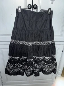 Sunny Leigh Embroidered Midi Skirt Size 14 Swing Skirt Circle Embroidered - Picture 1 of 8