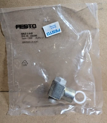 Festo GRLZ-1/4-B One Way Flow Control Valve, 151195, G1/4 Male-Female (NEW) - Image 1 of 4