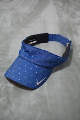 Nike Women’s Dri-Fit Blue Polka Dot Adjustable Tennis Running Visor - Image 1 of 2