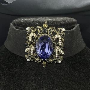 Collar Gargantilla Michal Negrin Cristales Elegante Colección Vintage Hecho en Israel - Imagen 1 de 9