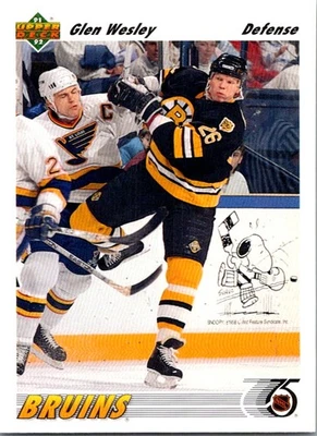 1991-92 Upper Deck Glen Wesley Boston Bruins #370 - Image 1 of 2