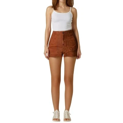 Bella Dahl Cuffed Hem High Rise Utility Lyocell/linen Short in Brown size 28 NWT - Image 1 of 4