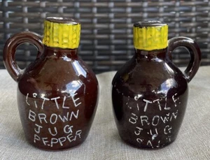 Vintage Little Brown Jug Moonshine Salt & Pepper Shakers Japan 3" Tall Pre-owned - Picture 1 of 7