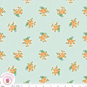 Riley Blake BASIN FEEDSACKS 12284O Orange Floral Quilt Fabric 30's Reproduction - Picture 1 of 4