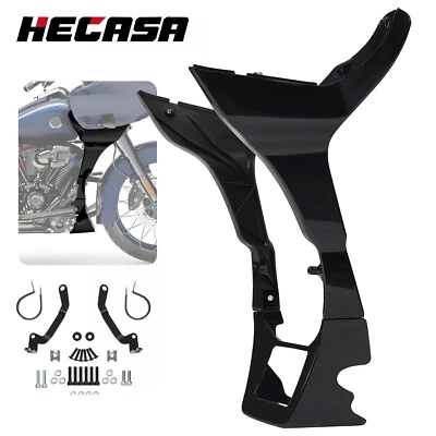 Vivid Black Fairing Chin Spoilers Cover For Harley Road Glide FLTRX FLTRXS 17-23 - Image 1 of 4