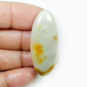 Cabujón natural de ágata a lunares 44 quilates forma ovalada piedras preciosas sueltas {48x19} MI25-32 - Imagen 1 de 7