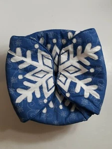 Snowflake Blue Basket Liner with Basket Keeps Rolls Warm 10" Round - Picture 1 of 7