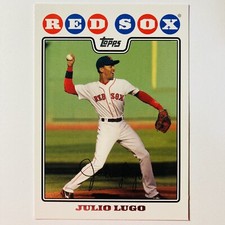 2008 Topps Boston Red Sox Baseball Card #386 Julio Lugo tc1