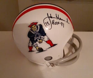 JOHN HANNAH SIGNIERTER MINI RIDDELL HELM NEW ENGLAND PATRIOTS HOF 91 JSA - Bild 1 von 8