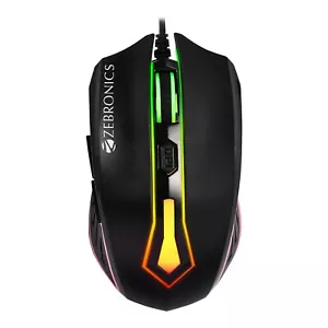 ZEBRONICS Sniper Wired Gaming Mouse with 6 Buttons Multicolor LED LIGHTS - Picture 1 of 7