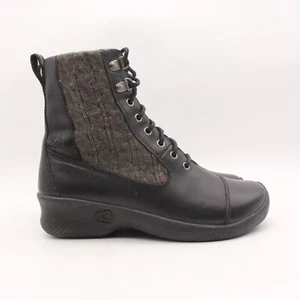 Keen Baby Bern Women's Size 7.5 Ankle Combat Boots Lace Up Black Leather Bootie - Picture 1 of 8