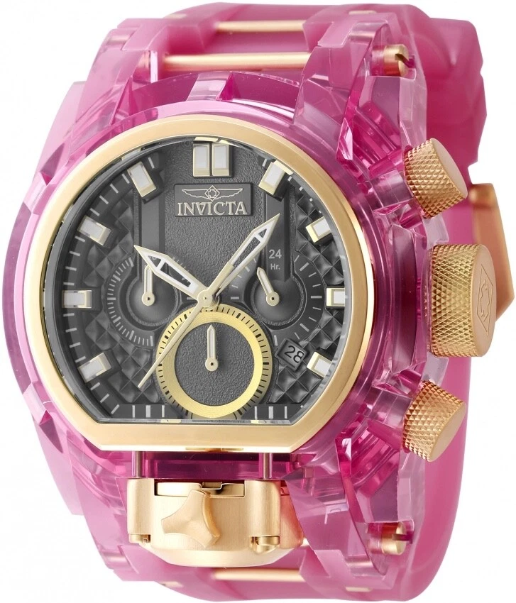 Invicta 46475 relógio masculino 52mm parafuso Zeus Magnum anatomic duplo movimento cronógrafo rosa - Imagem 1 de 1