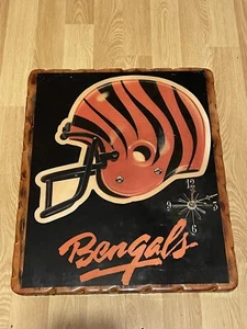 Large Vintage Football Wall Clock Handmade Custom Cincinnati Bengals - Picture 1 of 4