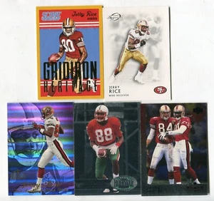 Lote de 5 tarjetas de fútbol americano Jerry Rice HOF SAN FRANCISCO 49ERS RAIDERS SEAHAWKS (LOTE 31) - Imagen 1 de 1
