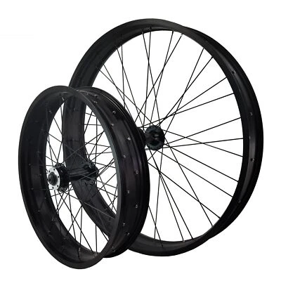 Snow Bike Fat Tire Wheelset 36Holes Mountain Bike Wheeles 20/26inch Disc Brake  - Image 1 of 4