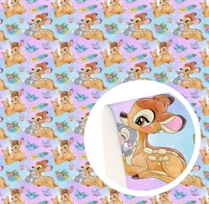 Bambi FAUX LEATHER SHEET 8" X 12" 1219244 cartoon movie Thumper Rabbit LITCHI - Picture 1 of 3