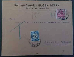 1911 Germany Cover ties 10 Pfg stamp TAXED to Utrecht Netherlands - Bild 1 von 2