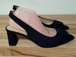 Comfort Est 1946 Slingback Shoes Heels Size 11M Black New (DSLRT08K) - Picture 1 of 9