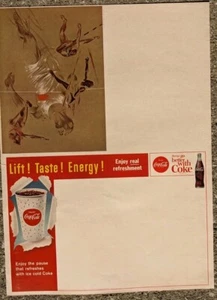 RARE Coca Cola Vintage Coke Sign LIFT!TASTE! ENERGY! 1960's Poster Track & Field - Picture 1 of 11