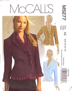 McCall's 5277 ~ Misses' Fitted Jacket ~ Ruffles ~ Lined ~ Princess Seams ~ 6-14 - Picture 1 of 4