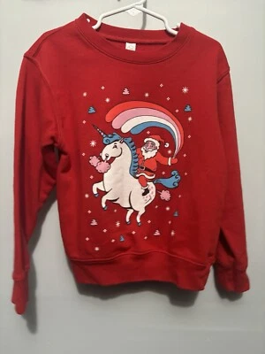 Sudadera Navidad Papá Noel Unicornio Pieles de Conejo Niños Pequeños Talla 5/6 Foto 1 de 3