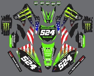 Graphic Kit for 2013- 2016 Kawasaki KX250f KX 250f American Monster Decals - Bild 1 von 1