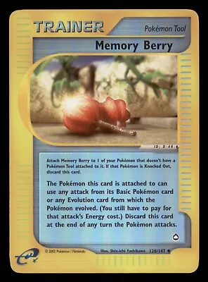 Reverse Holo LP Memory Berry 128/147 Aquapolis 2002 e-Series Foil - Image 1 of 2