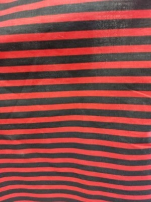 Black and Red Narrow Stripes Cotton blend fabric sold by the Yard -59" Width - Image 1 of 2