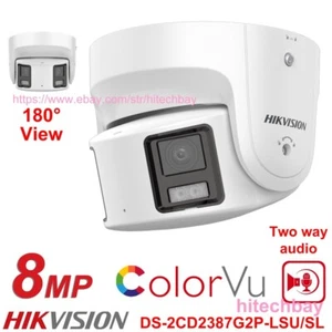 Original 8MP ColorVu 180° Wide-view PoE 2-Way Audio DS-2CD2387G2P-LSU/SL Outdoor - Afbeelding 1 van 11