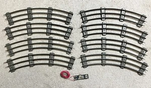 Prewar LIONEL Standard Gauge Curve Track w/Lockon & 4 ft. Wire - 8 sections VG - Picture 1 of 20