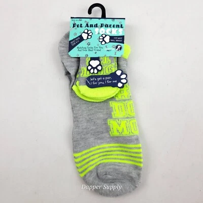 Calcetines para mascotas y padres perros #1 perro mamá gris verde nuevos  Foto 1 de 4