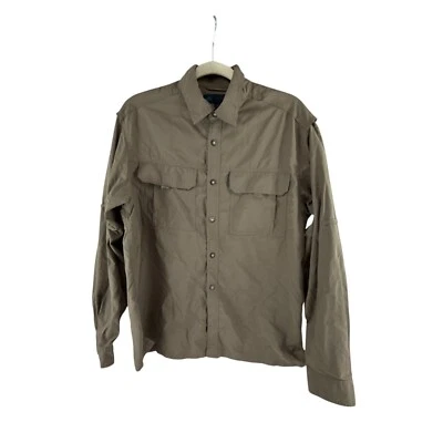 Camisa utilitaria Eastern Mountain Sports para hombre pequeña caqui senderismo viajes al aire libre Foto 1 de 4