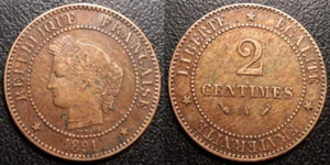 France - IIIème République - 2 centimes Cérès 1891 A, Paris - F.109/17 - Picture 1 of 1
