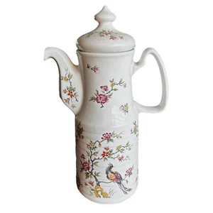 PRICE KENSINGTON Rare Vintage English Teapot Floral Peacock 12” - Picture 1 of 10