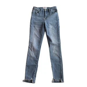 FRAME Denim Raw Hem Jeans Le High Skinny Paltrow Blau Gr. 25 US 2 Streetwear - Bild 1 von 10