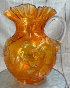 Fenton Kunst Glas Ringelblume Apfelbaum Krug 8,5" = - Bild 1 von 8