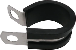 1/2" Cable Clamp Stainless Steel Rubber Cushioned Insulated Metal Clamp, Tube Ho - Picture 1 of 12