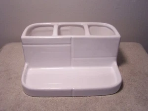 DKNY Ombré Oversized Storage DIVIDED TRAY BATHROOM ORGANIZER VANITY MAKEUP-WHITE - Picture 1 of 6