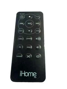 iHome iR9 Remote Control, Black for iPhone Dock Clock Radio Stereo with battery - Picture 1 of 1