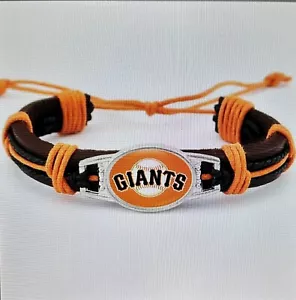 SAN FRANCISCO GIANTS MLB TEAM BOHEMIAN STYLE BRACELET WITH SILVER STORAGE BAG!! - Picture 1 of 2