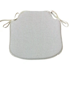 White Stripe Small Spindle Back Tie-On Seat Pad. Garden/Kitchen/Dining - Picture 1 of 5