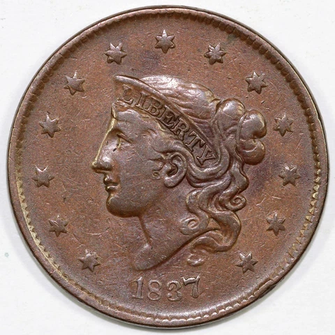 1837 1c Matron Head Large Cent Cover