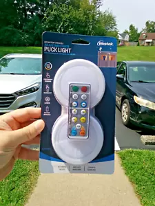 Westek LED Battery Operated Adjustable White Puck Light (Two Lights with Remote) - Picture 1 of 2