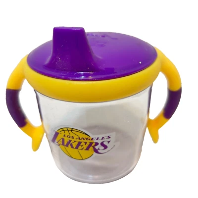 Bebé Niño Pequeño Sippy Cup Los Angeles Lakers Doble Mango Púrpura Dorado Foto 1 de 4