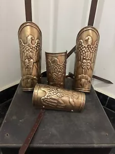 Brass Greaves With Leather Edge ~ Roman Leg Pair ~ 4th Century BC ~ Greek Leg Ar - Picture 1 of 6